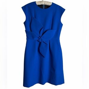 Ted Baker Cobalt Blue Midi Dress with Sculpted Floral Detail